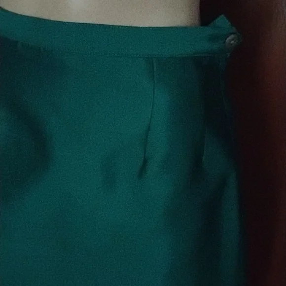 Vintage 50's 60's Emerald Green Raw Silk Suit Mink Cuffs Marissa California New? - Picture 9 of 11